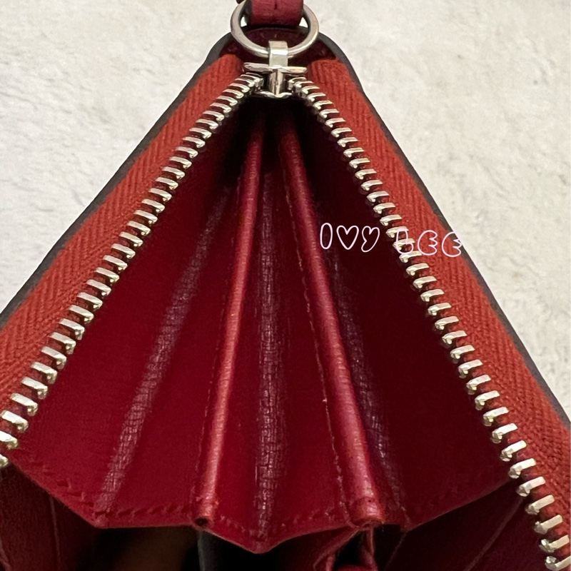 GUCCI 410102 花卉圖案 紅 ㄇ字拉鍊長夾 正品 二手精品-17