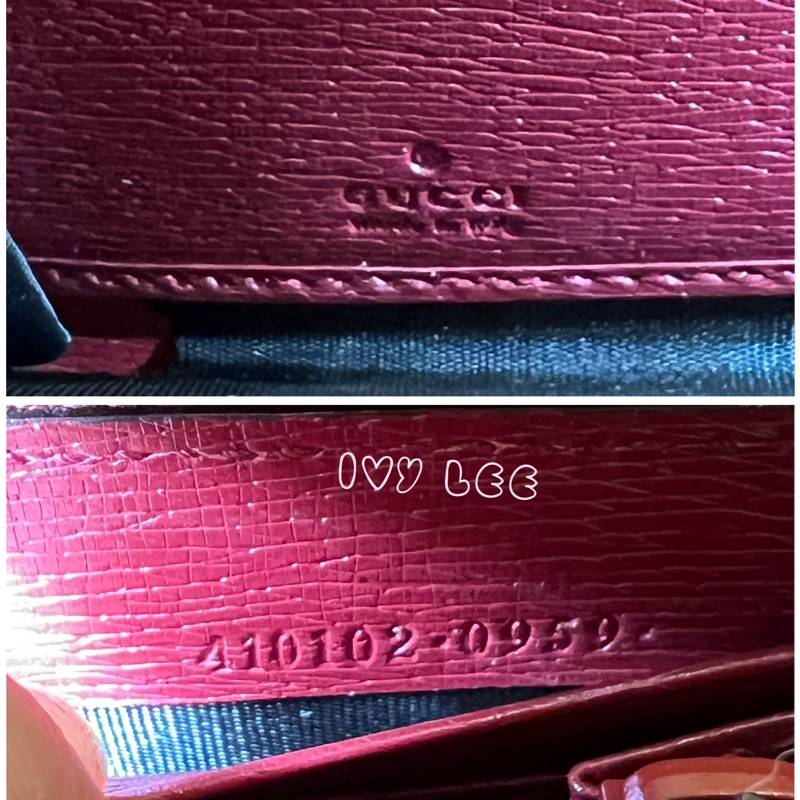 GUCCI 410102 花卉圖案 紅 ㄇ字拉鍊長夾 正品 二手精品-19