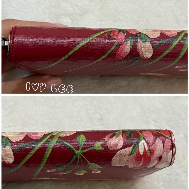 GUCCI 410102 花卉圖案 紅 ㄇ字拉鍊長夾 正品 二手精品-22