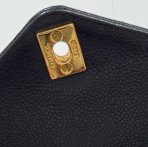 CHANEL 香奈兒 vintage 黑金 CF 荔枝牛皮 鏈條包 斜背包 肩背包 側背包 手提包-23