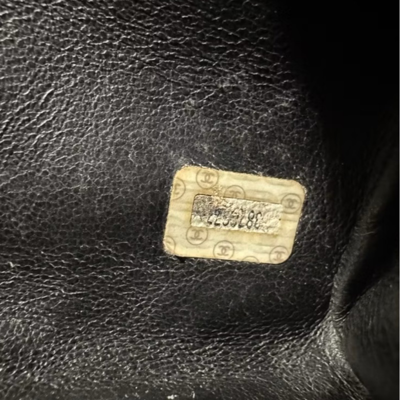 CHANEL 香奈兒 vintage 黑金 CF 荔枝牛皮 鏈條包 斜背包 肩背包 側背包 手提包-26