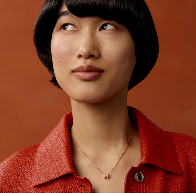 💖Hermes mini Pop H 項鍊 新色 粉杏色 玫瑰金💖 全新 現貨-1