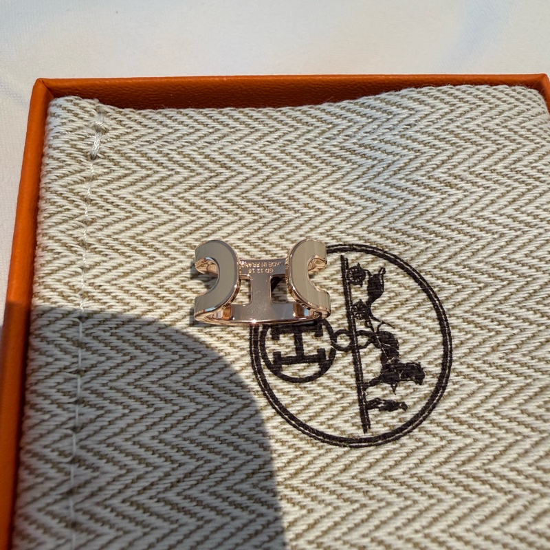 💖Hermes Mini pop h 耳骨夾 耳夾 奶茶玫瑰金💖 全新-6