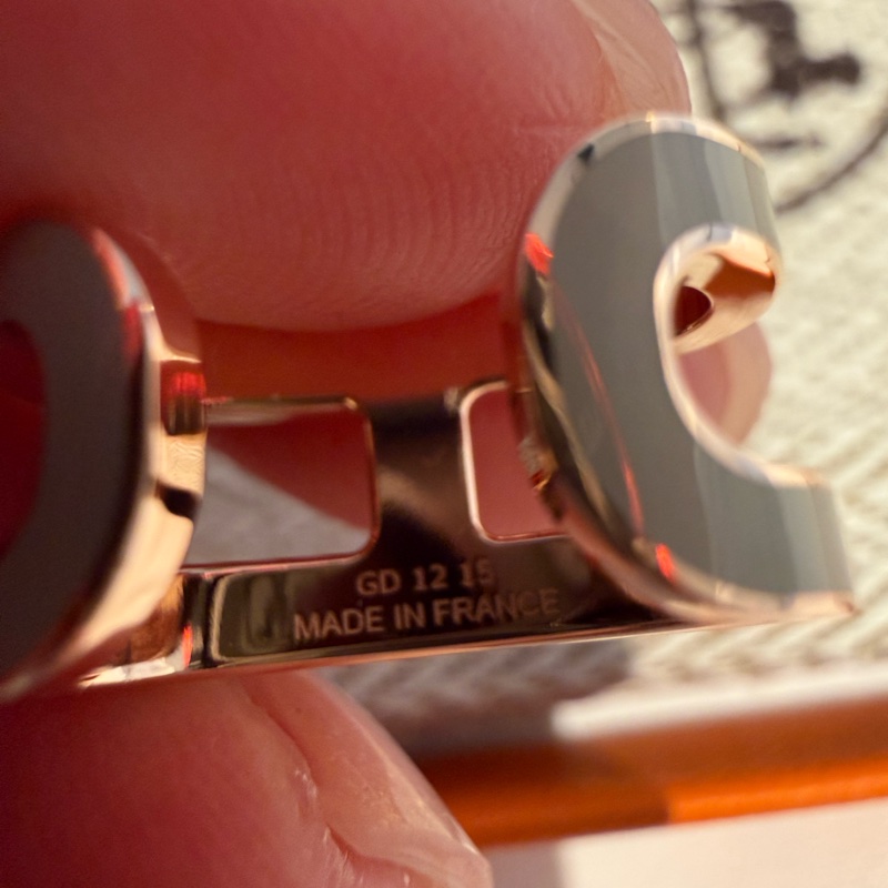 💖Hermes Mini pop h 耳骨夾 耳夾 奶茶玫瑰金💖 全新-8