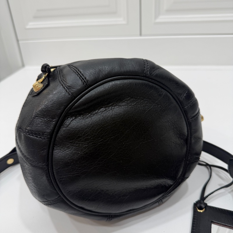 Balenciaga 巴黎世家 ponpon 經典 黑色 金釦 水桶包 機車包 手提包 斜背包 側背包 肩背包-16