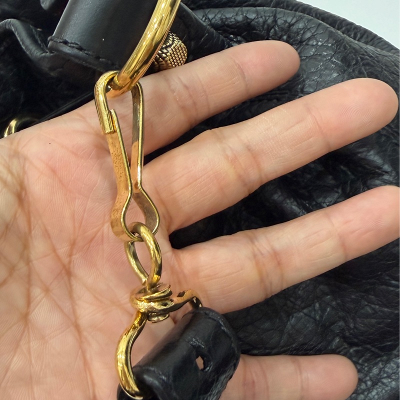 Balenciaga 巴黎世家 ponpon 經典 黑色 金釦 水桶包 機車包 手提包 斜背包 側背包 肩背包-29