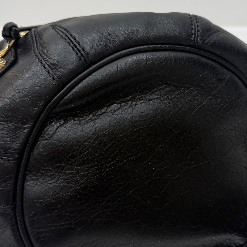 Balenciaga 巴黎世家 ponpon 經典 黑色 金釦 水桶包 機車包 手提包 斜背包 側背包 肩背包-39