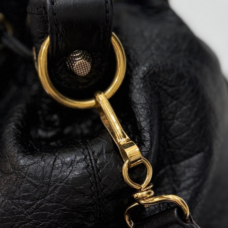 Balenciaga 巴黎世家 ponpon 經典 黑色 金釦 水桶包 機車包 手提包 斜背包 側背包 肩背包-51