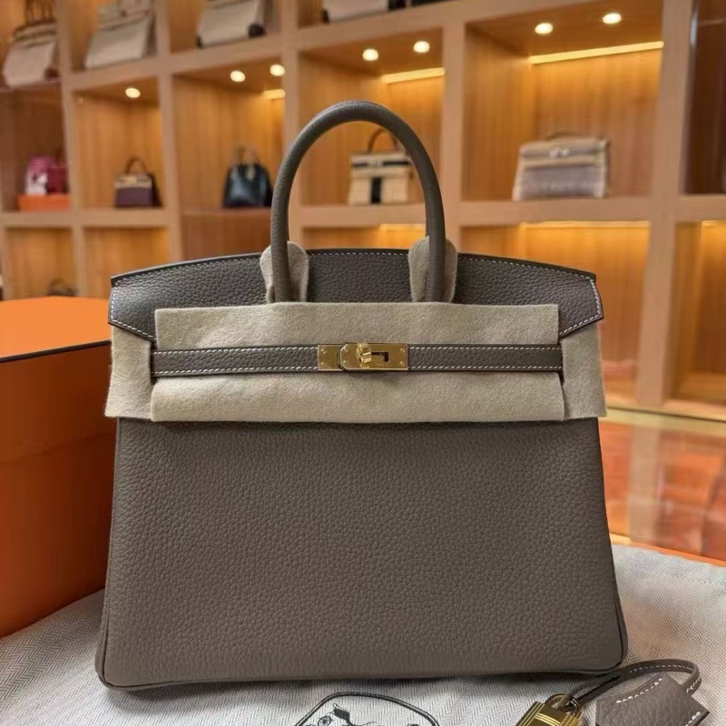 Hermes Birkin 25  CC18 大象灰金扣  内逢 Togo G刻 全新原單帶盒-1