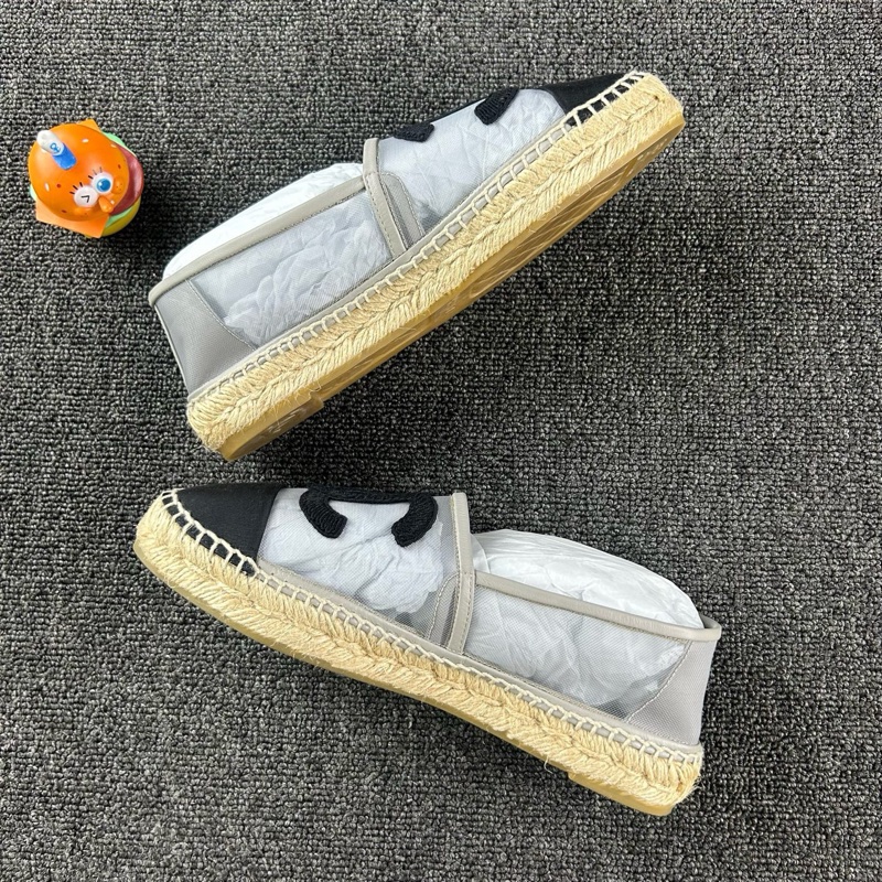 99新 Chanel香奈兒編織漁夫鞋網紗尺碼38-1