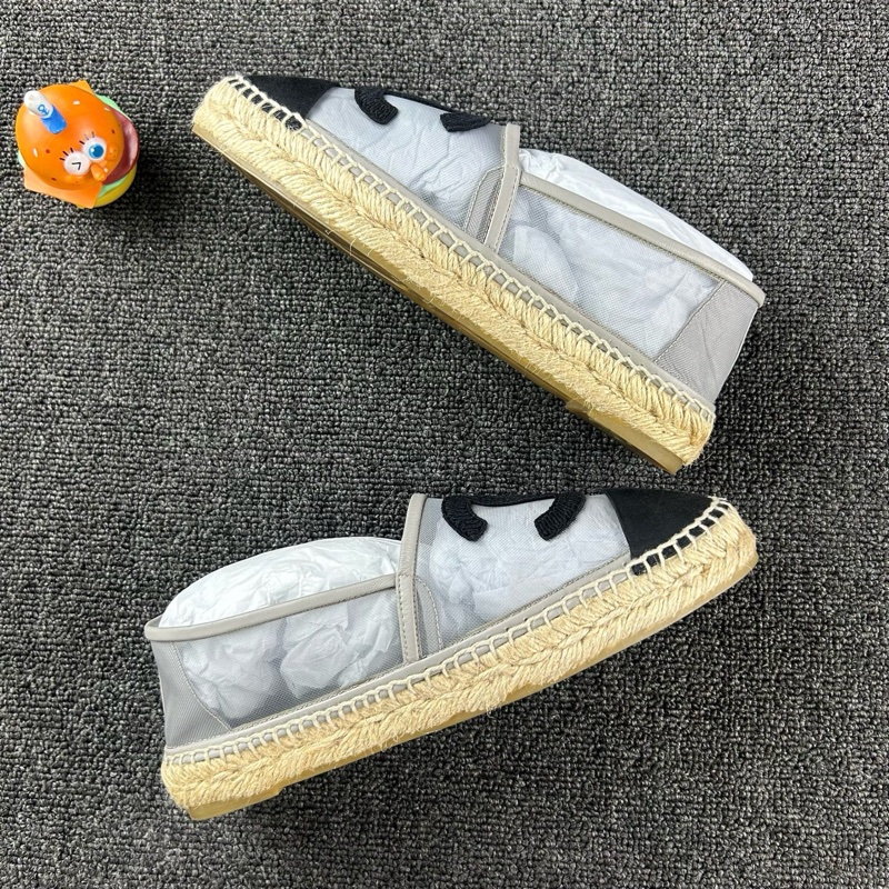 99新 Chanel香奈兒編織漁夫鞋網紗尺碼38-8