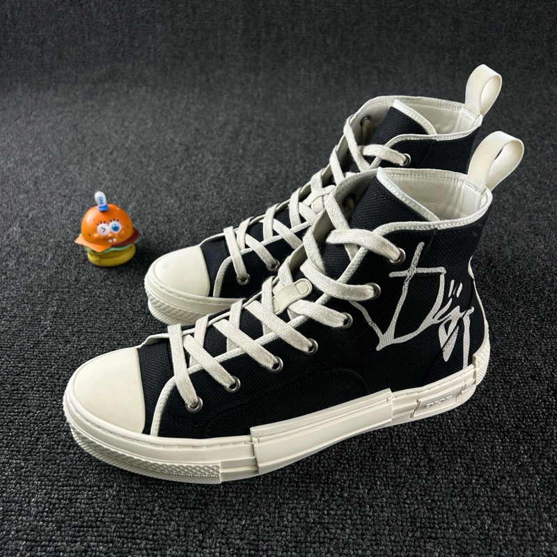 99新 Dior迪奧男鞋黑色高幫帆布鞋 尺碼40-0