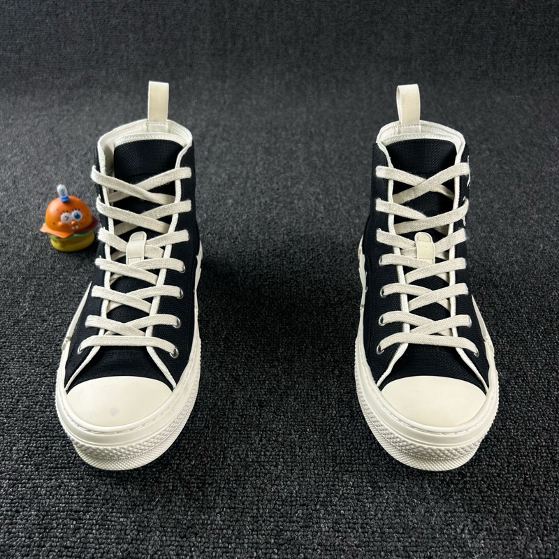 99新 Dior迪奧男鞋黑色高幫帆布鞋 尺碼40-1