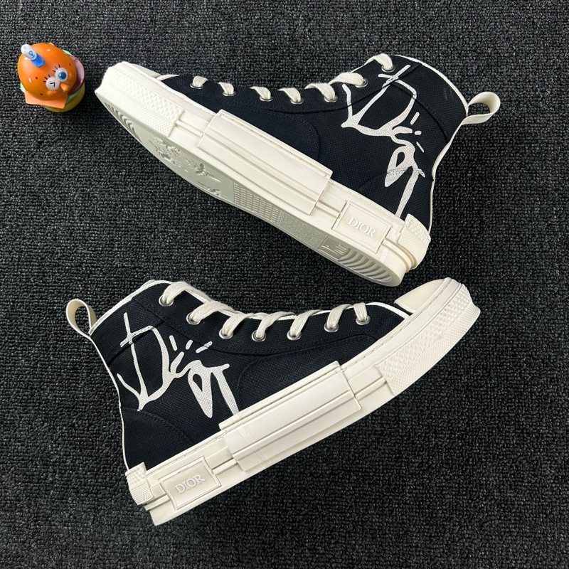 99新 Dior迪奧男鞋黑色高幫帆布鞋 尺碼40-3