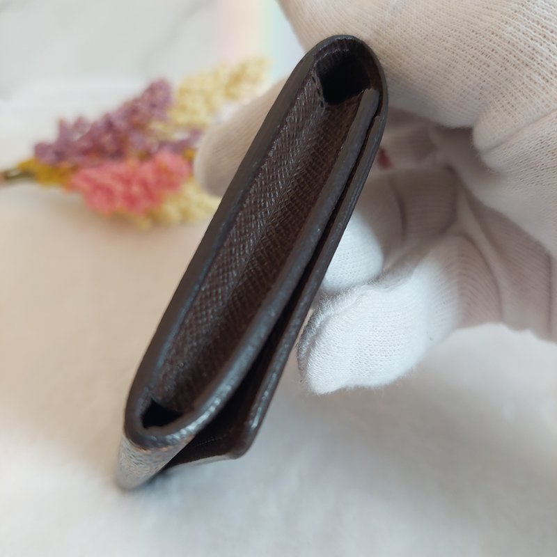 LV🌈現品實拍🌈 N62920咖棋盤格名片／信用卡夾包~二手品-45