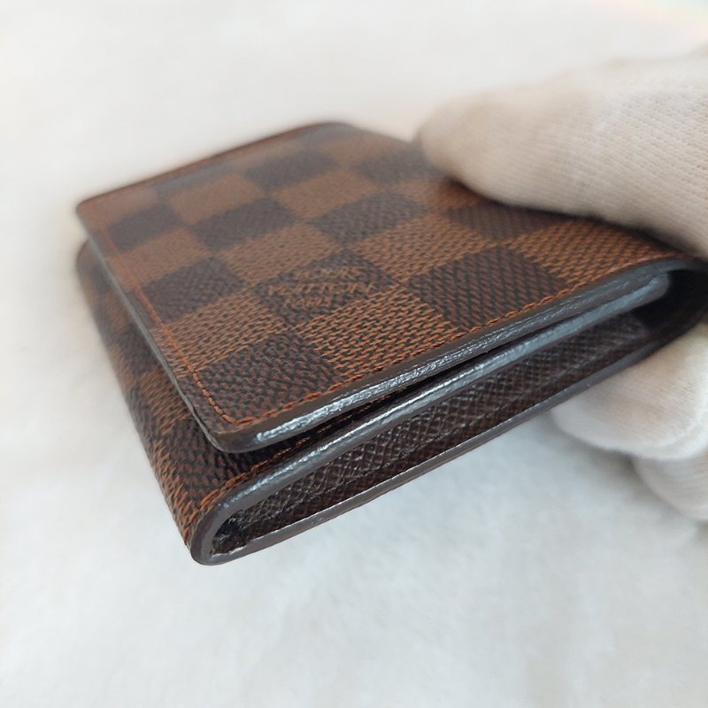 LV🌈現品實拍🌈 N62920咖棋盤格名片／信用卡夾包~二手品-48