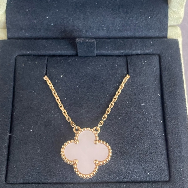 梵克雅寶 VCA四葉草項鍊，中花18K黃金+白色貝母-5