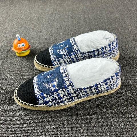 Chanel香奈兒藍色編織漁夫鞋 尺碼36