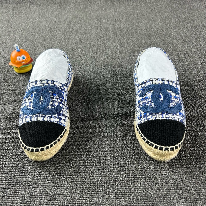 Chanel香奈兒藍色編織漁夫鞋 尺碼36-1