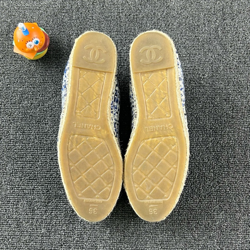 Chanel香奈兒藍色編織漁夫鞋 尺碼36-11