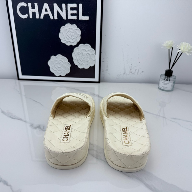 99新 Chanel香奈兒白色羊皮拖鞋 37碼-7