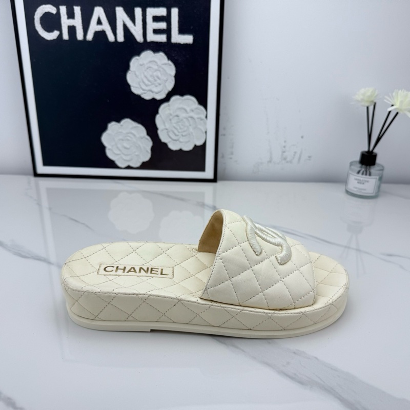 99新 Chanel香奈兒白色羊皮拖鞋 37碼-9