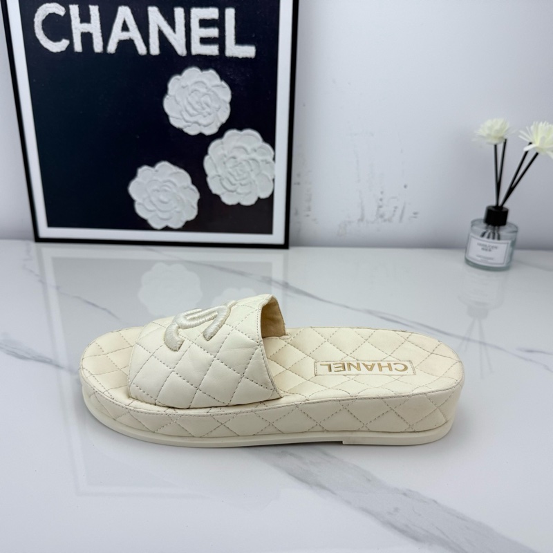 99新 Chanel香奈兒白色羊皮拖鞋 37碼-10