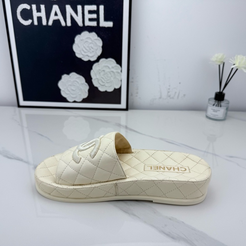 99新 Chanel香奈兒白色羊皮拖鞋 37碼-12