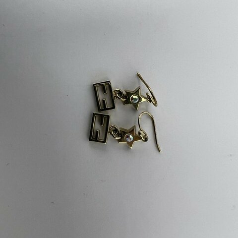 Fendi FF Logo 星星彩鑽耳墜