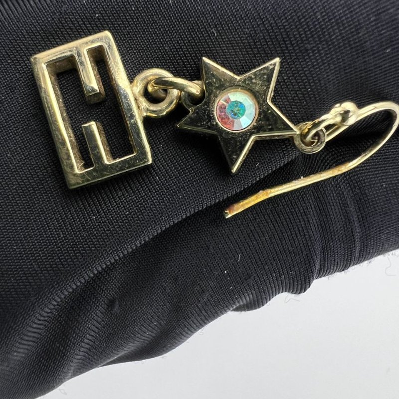 Fendi FF Logo 星星彩鑽耳墜-1