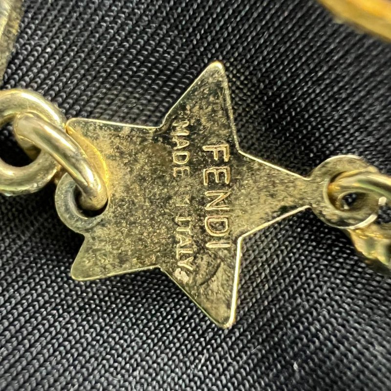 Fendi FF Logo 星星彩鑽耳墜-3