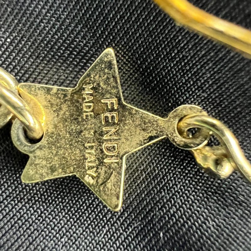 Fendi FF Logo 星星彩鑽耳墜-4