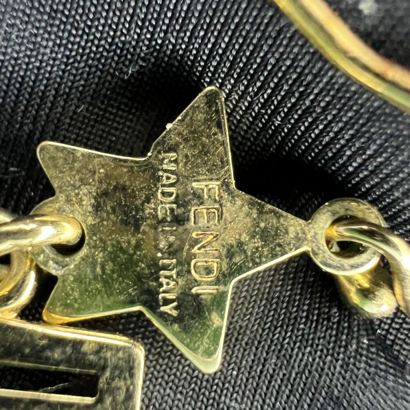 Fendi FF Logo 星星彩鑽耳墜-5