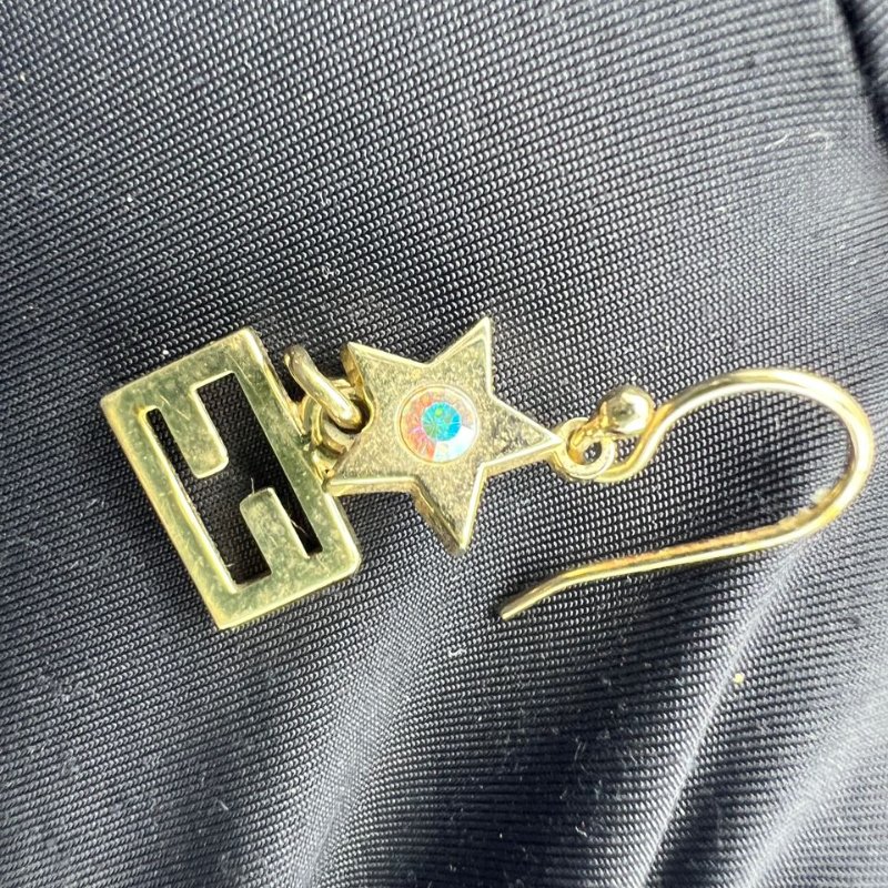 Fendi FF Logo 星星彩鑽耳墜-6