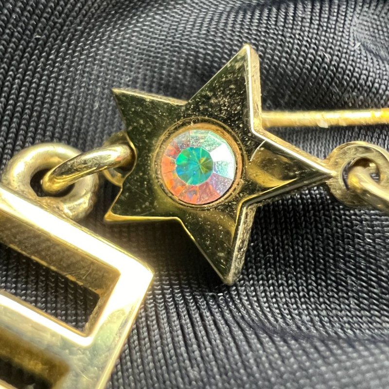 Fendi FF Logo 星星彩鑽耳墜-8