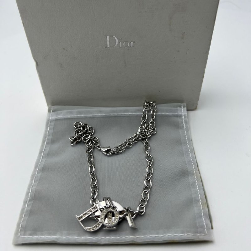 Dior 鑲鑽字母 CD 圓環項鍊-0