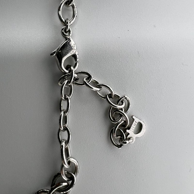 Dior 鑲鑽字母 CD 圓環項鍊-7