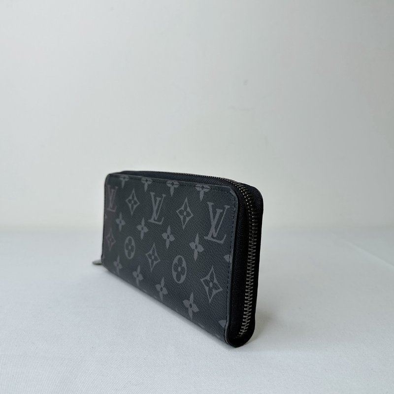 LV 全新Zippy黑灰老花拉鍊長夾-2