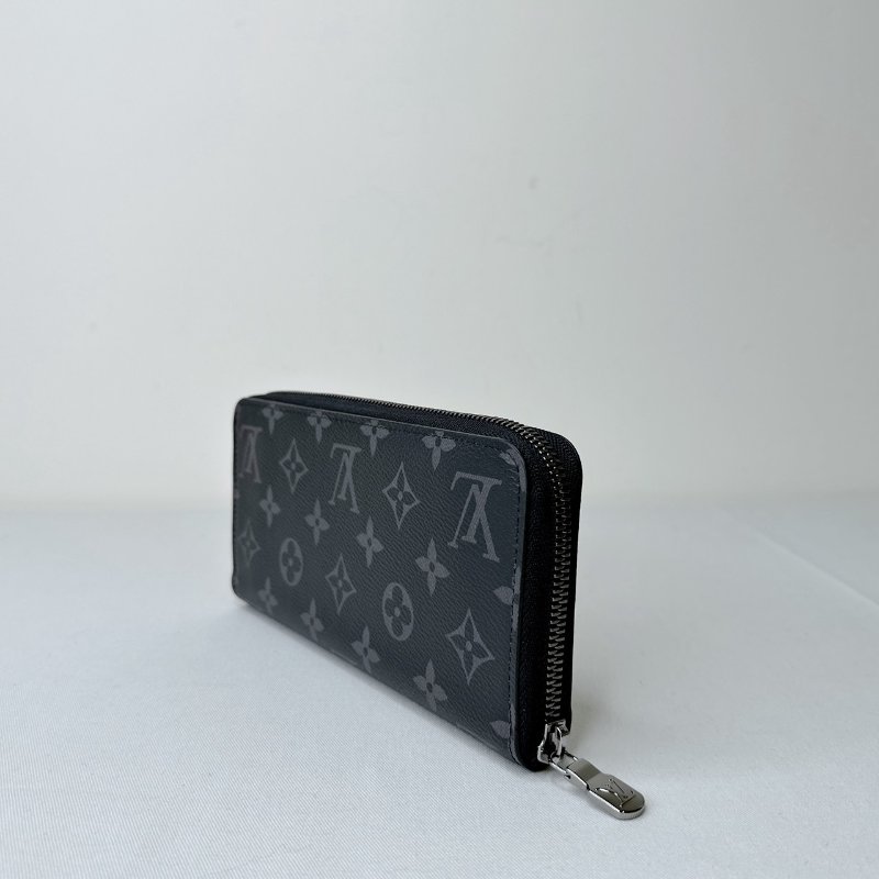 LV 全新Zippy黑灰老花拉鍊長夾-4