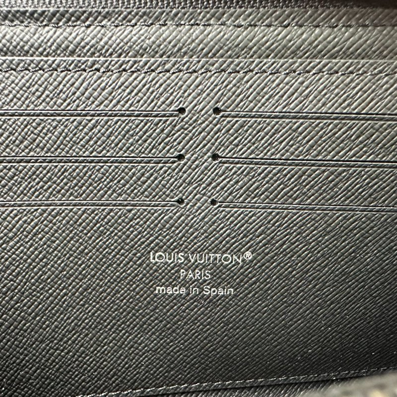 LV 全新Zippy黑灰老花拉鍊長夾-7