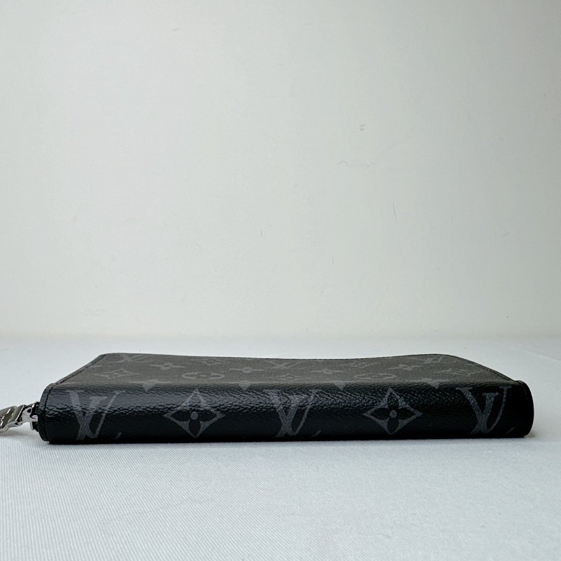 LV 全新Zippy黑灰老花拉鍊長夾-8