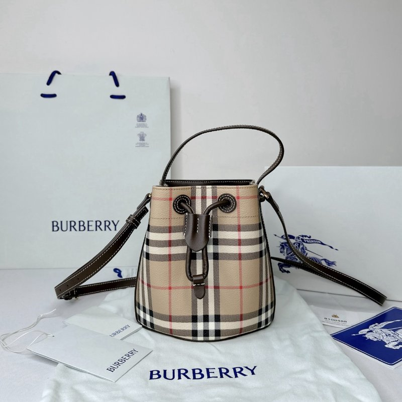 BURBERRY 英倫格紋迷你水桶包-1