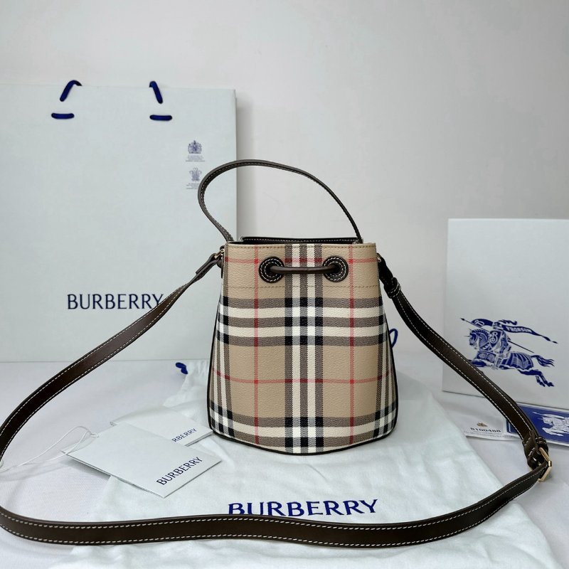 BURBERRY 英倫格紋迷你水桶包-2