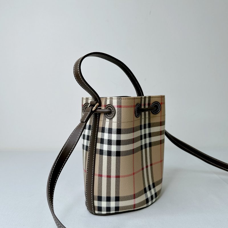 BURBERRY 英倫格紋迷你水桶包-6