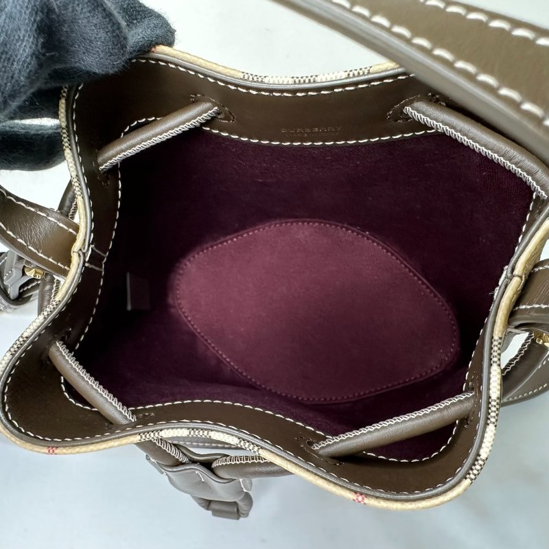 BURBERRY 英倫格紋迷你水桶包-7