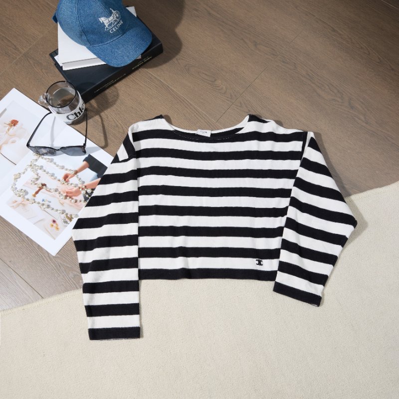 ❤️CELINE 時尚條紋上衣 百搭款式 閒置新-7