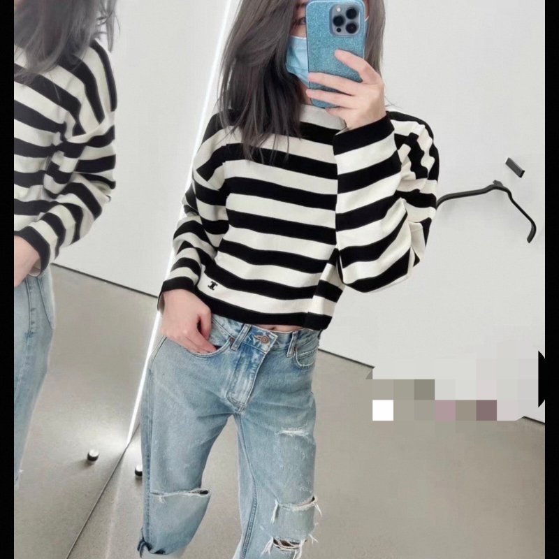 ❤️CELINE 時尚條紋上衣 百搭款式 閒置新-8