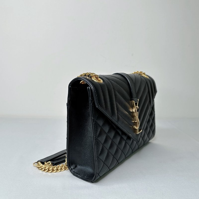 YSL Envelope中款黑金魚子醬信封包-3