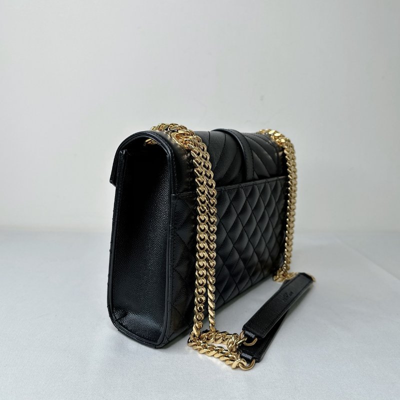 YSL Envelope中款黑金魚子醬信封包-5