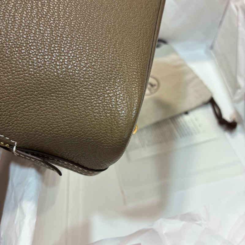 Hermes mini bolide 保齡球包 大象灰 金釦 山羊皮-3